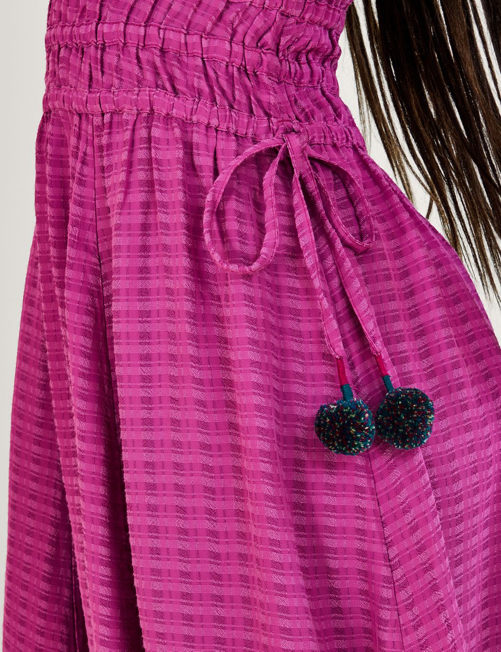 Textured V-Neck Strappy Midi Waisted Dress image 5