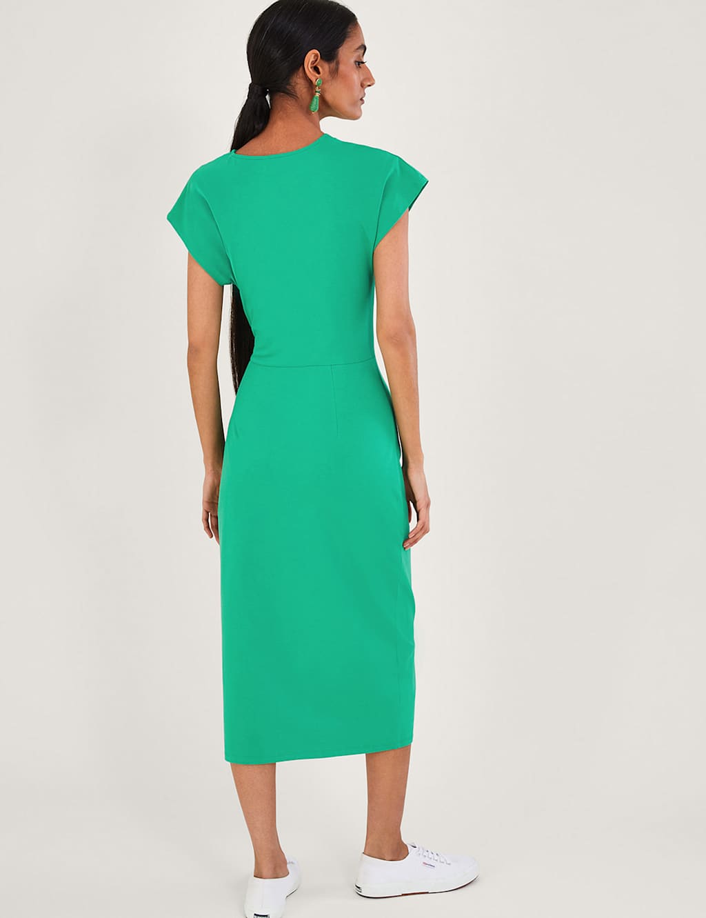 Cotton Rich Tie Detail Midi T-Shirt Dress image 4