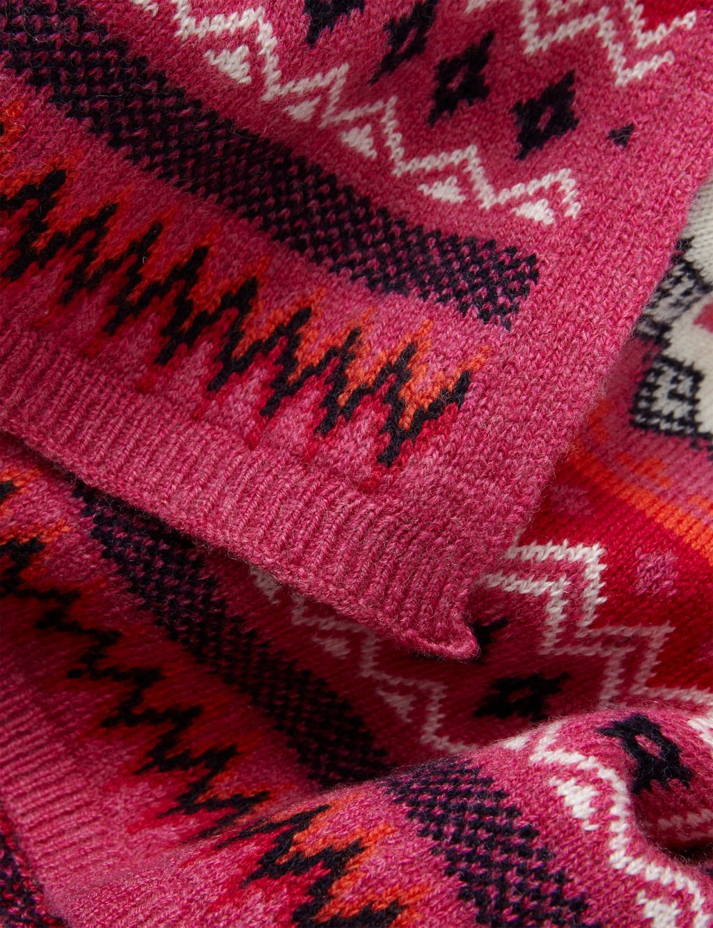 Wool Blend Knitted Fair Isle Scarf image 3
