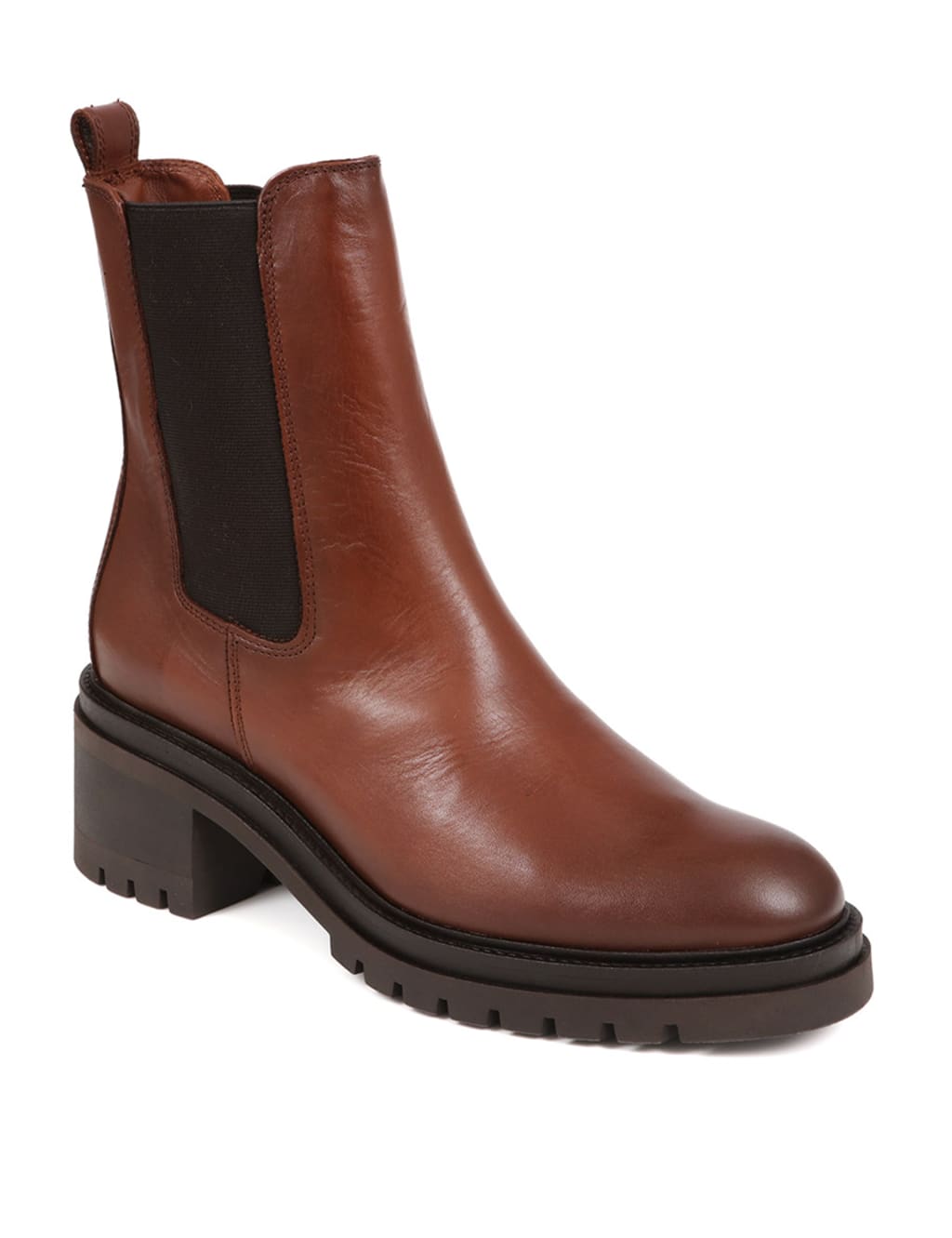 Leather Chelsea Block Heel Ankle Boots image 3