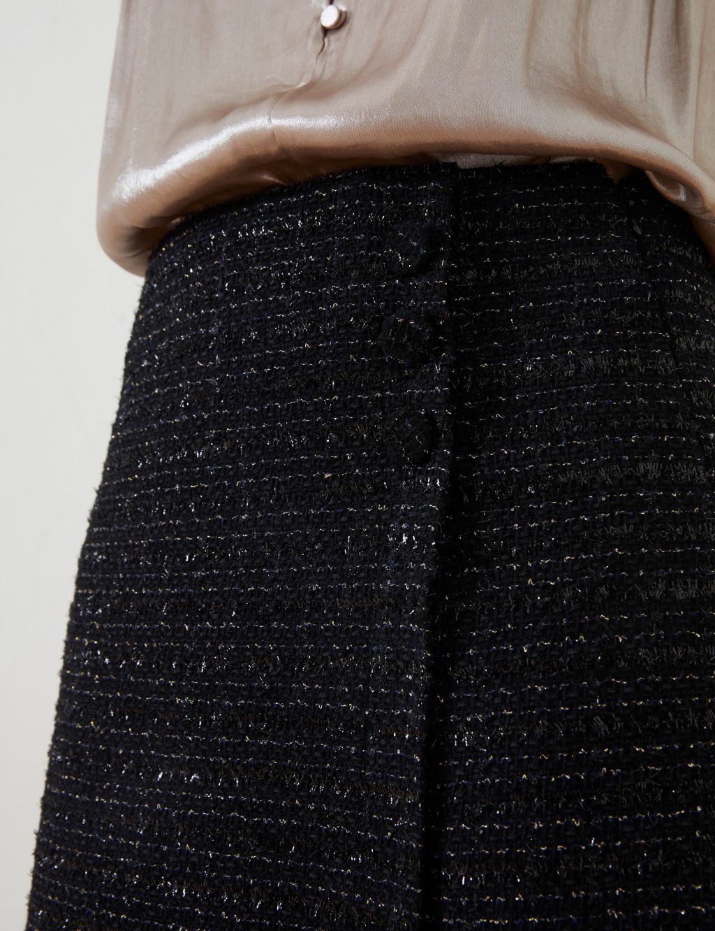 Metallic Mini Wrap Skirt with Wool image 6