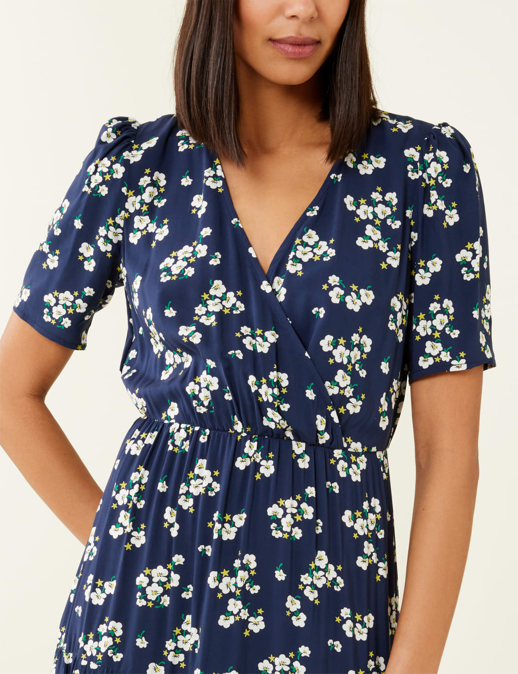 Floral V-Neck Midi Tea Dress image 4
