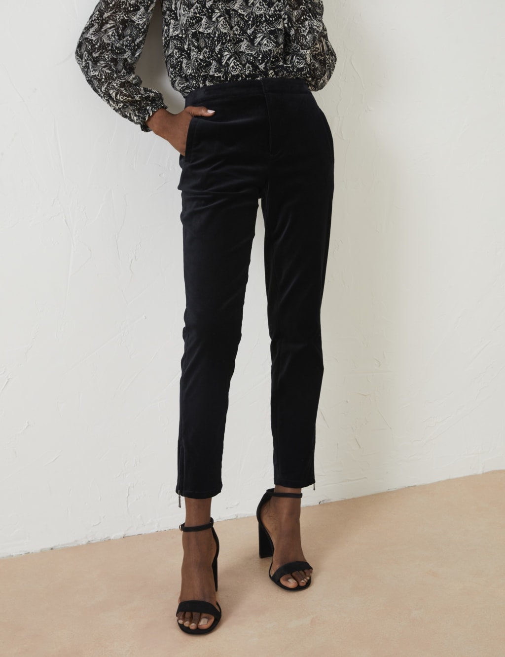 Velvet Slim Fit Trousers image 3