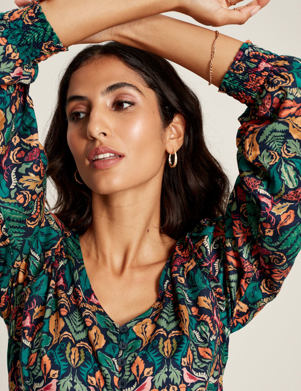 Printed V-Neck Midaxi Waisted Dress image 8