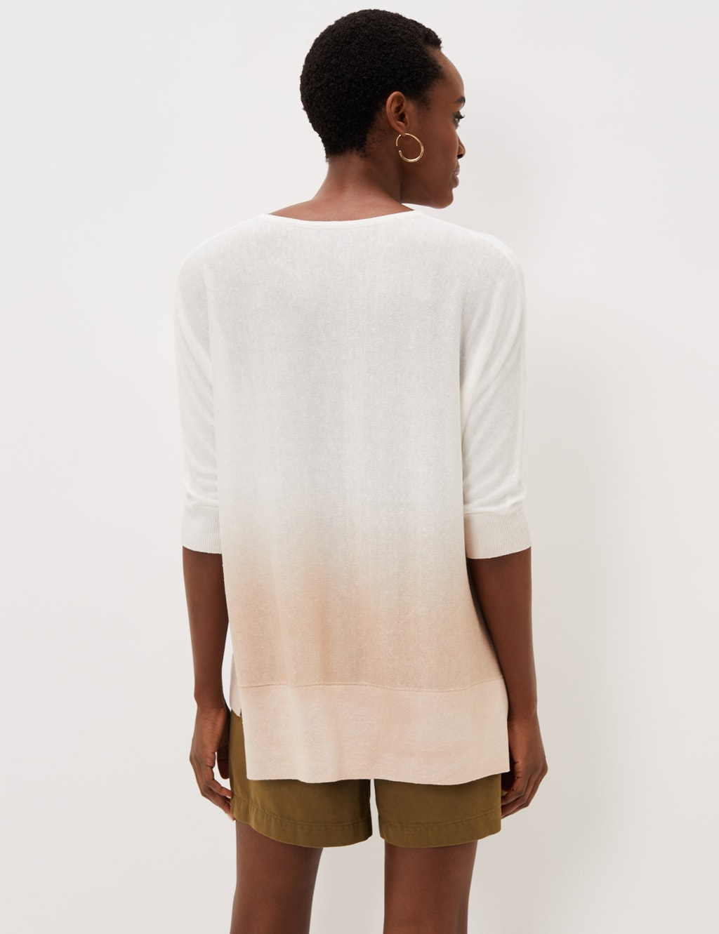 Linen Blend Ombre Cowl Neck Jumper image 2