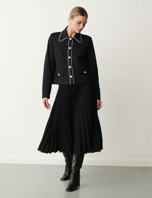 Finery London Women's Collared Short Jacket - 18 - Black, Black