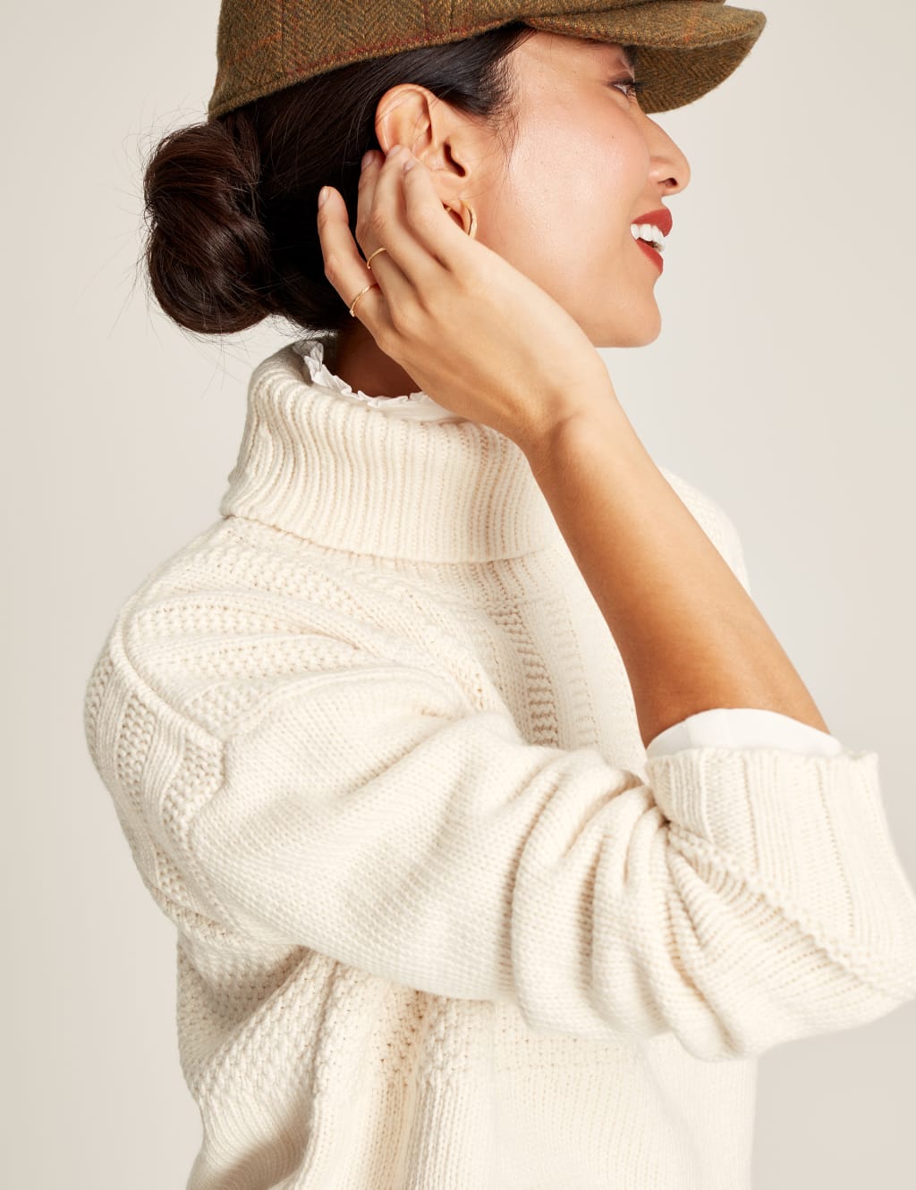 Cotton Rich Textured Roll Neck Jumper image 5