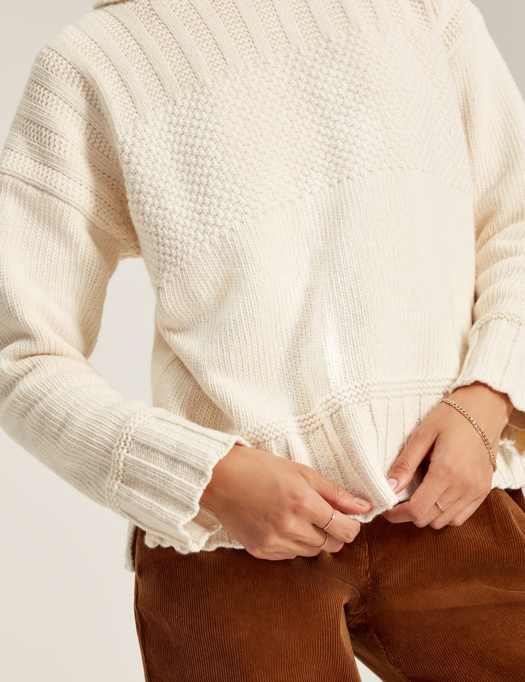 Cotton Rich Textured Roll Neck Jumper image 6