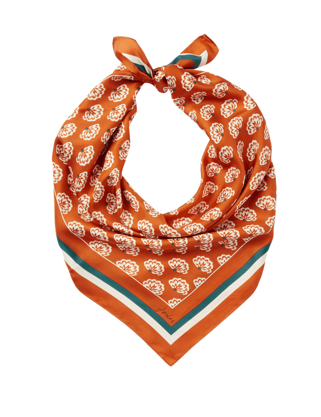 Elizabetta Brown Floral Silk Square Scarf