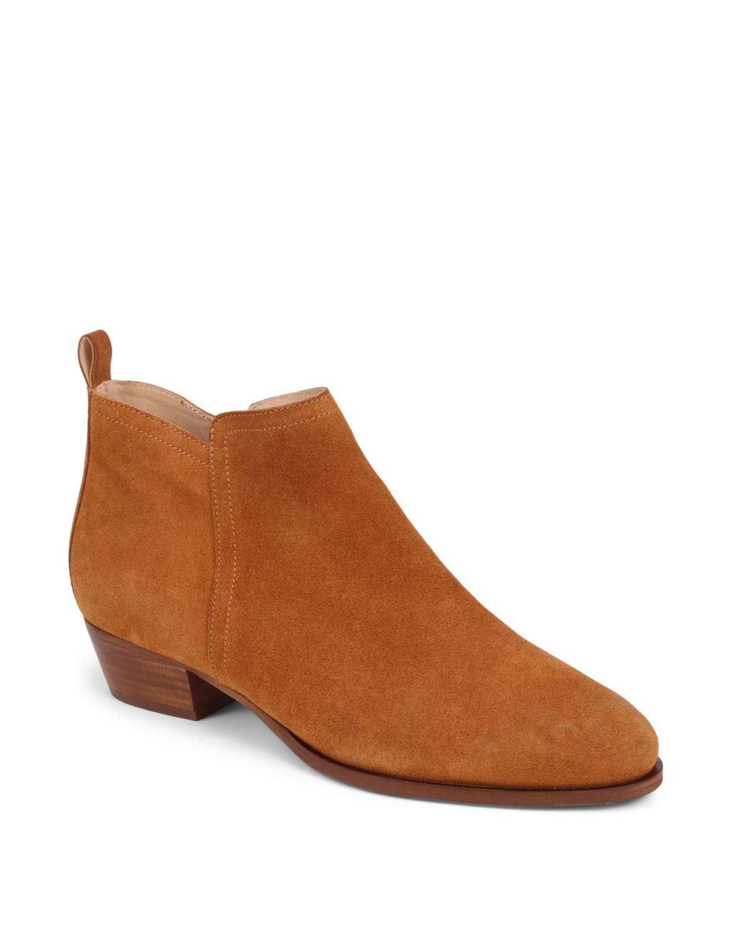 Suede Block Heel Round Toe Ankle Boots image 3