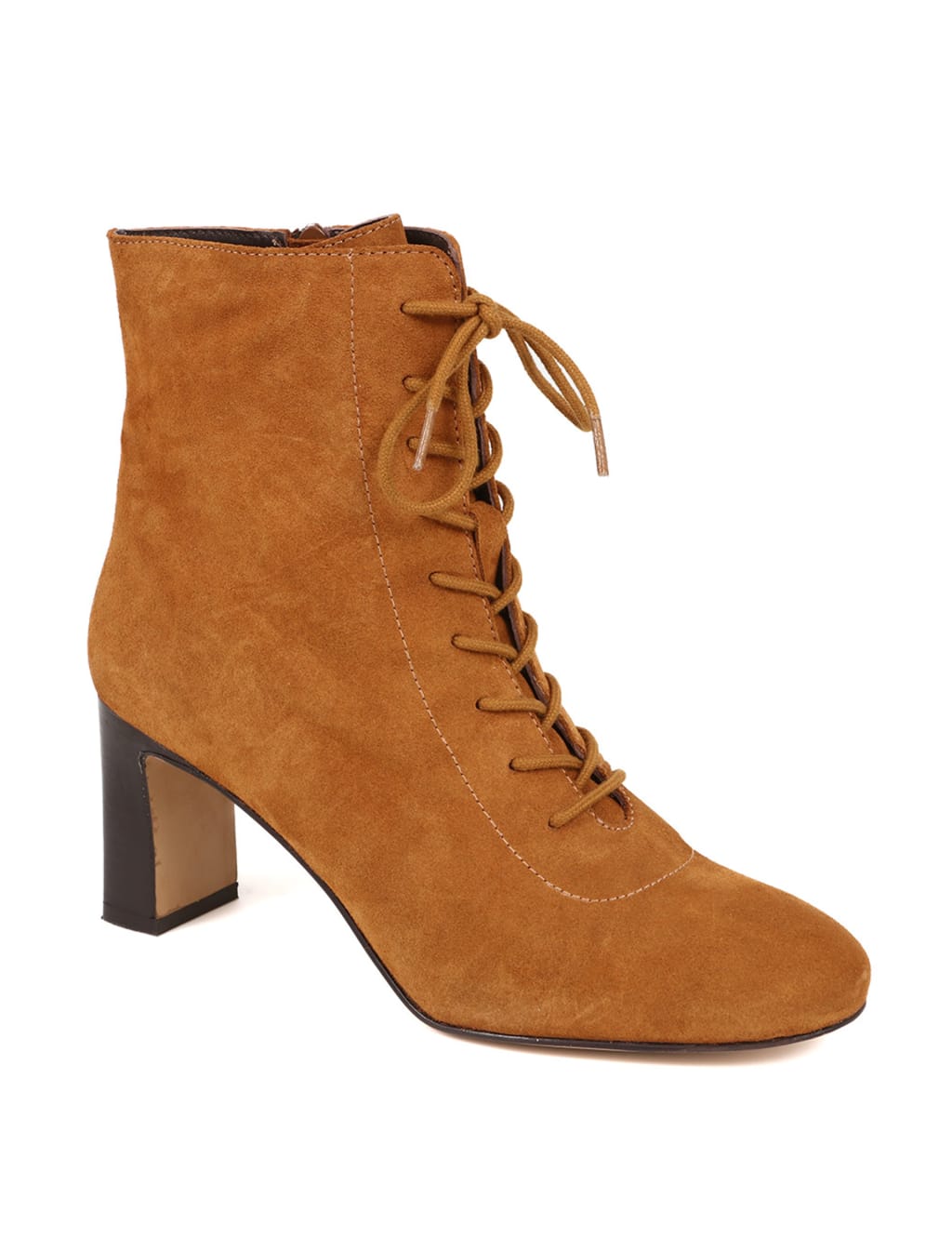 Suede Lace Up Block Heel Ankle Boots image 2