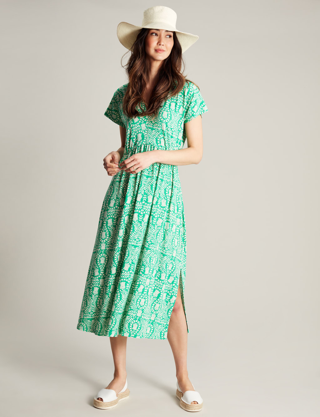 Jersey Printed V-Neck Midi Beach Dress image 6