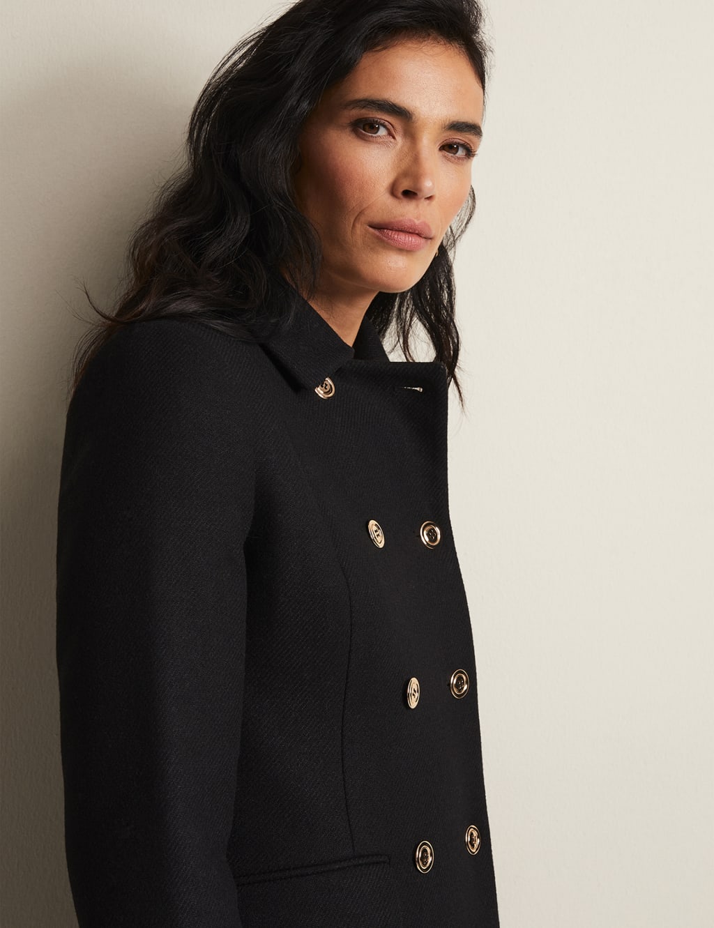 Wool Blend Double Breasted Pea Coat image 4
