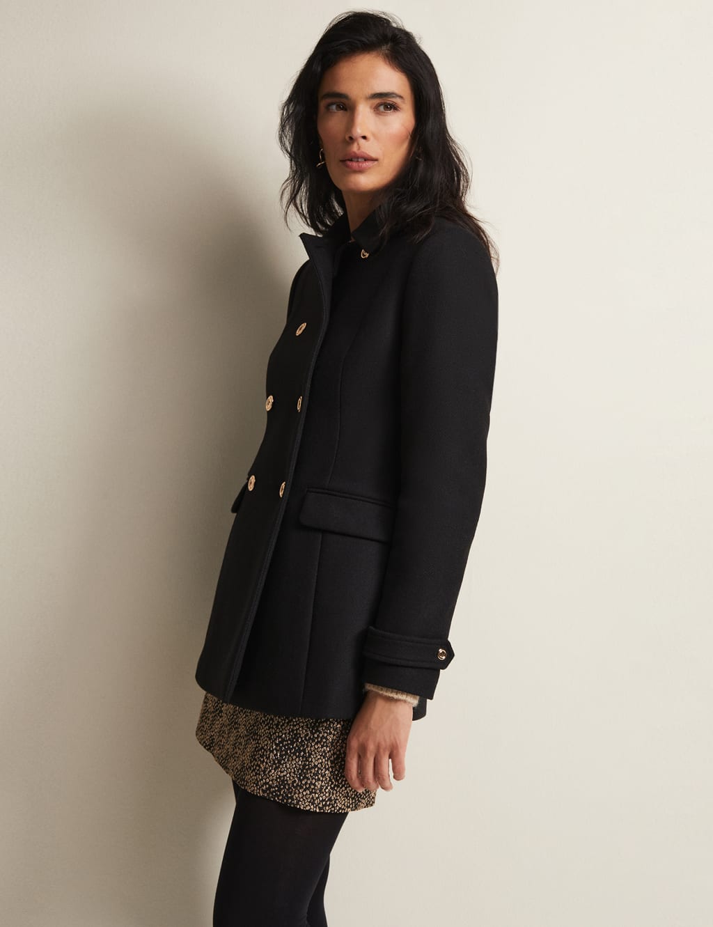 Wool Blend Double Breasted Pea Coat image 7