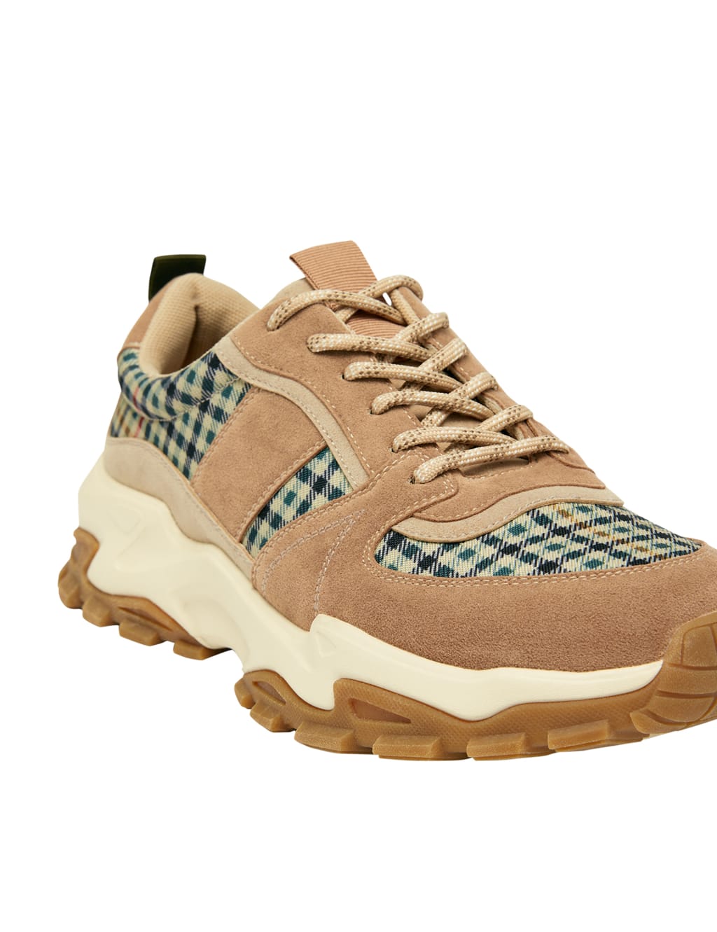 Lace Up Check Trainers image 3