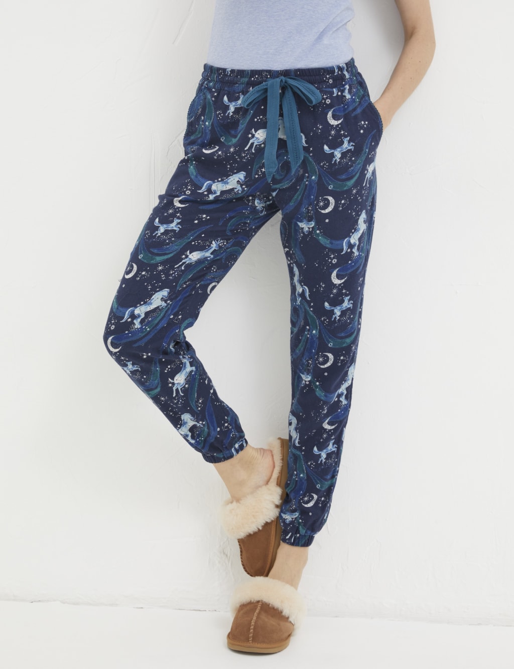 Pure Cotton Constellations Pyjama Bottoms image 3