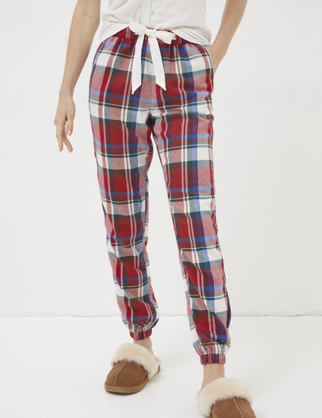 Pure Cotton Checked Pyjama Bottoms image 1