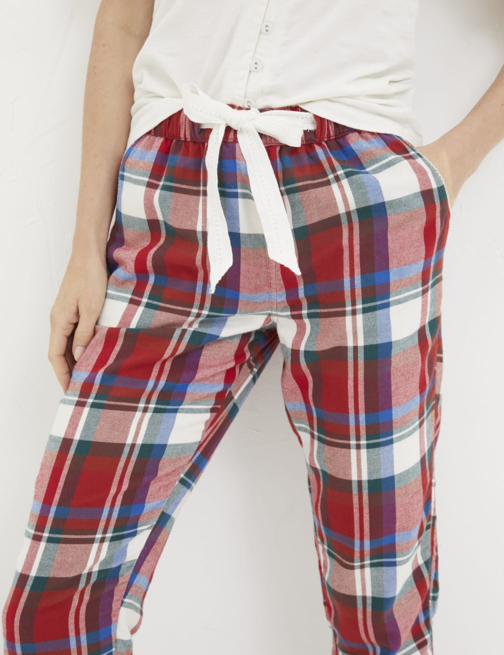 Pure Cotton Checked Pyjama Bottoms image 4