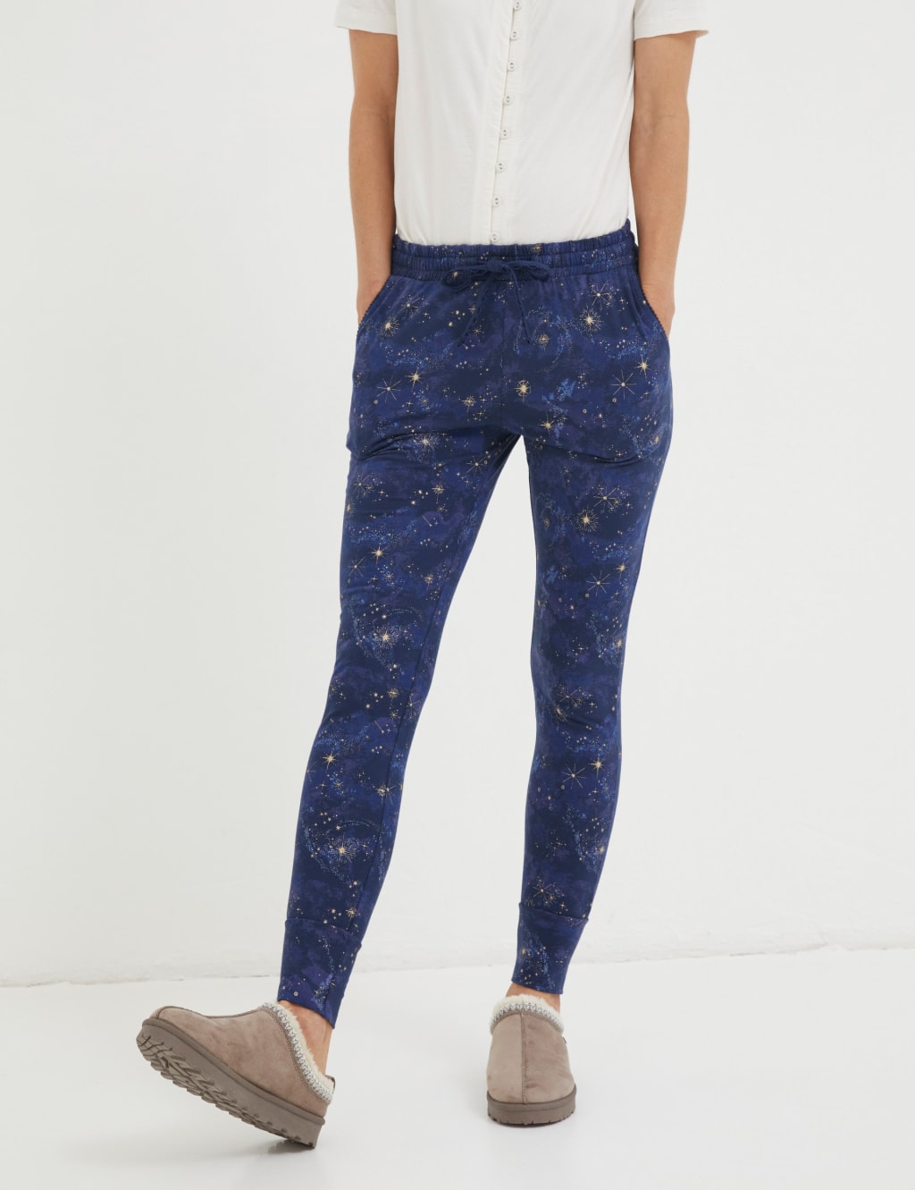 Cotton Rich Star Print Lounge Leggings image 1