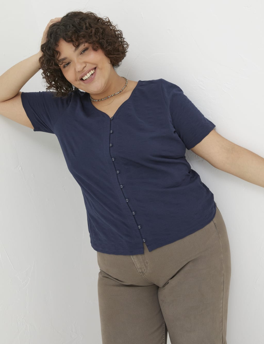 Cotton Rich Pointelle Pyjama Top image 5