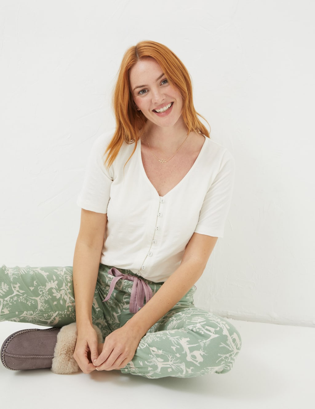 Cotton Rich Pointelle Pyjama Top image 1