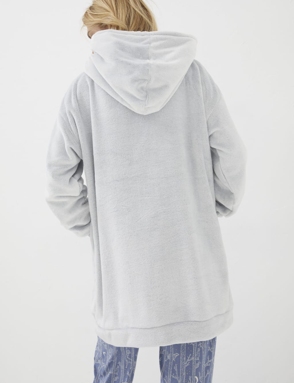 Fleece Longline Lounge Hoodie image 3