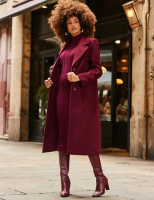 Sosandar Women's Wool Rich Longline Tailored Coat - 16, Red