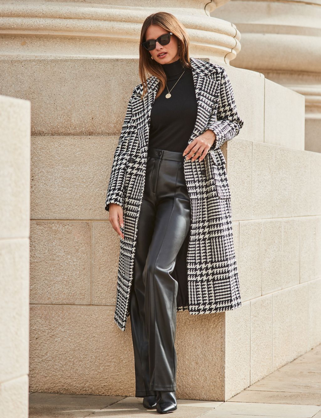 Checked Longline Tailored Coat