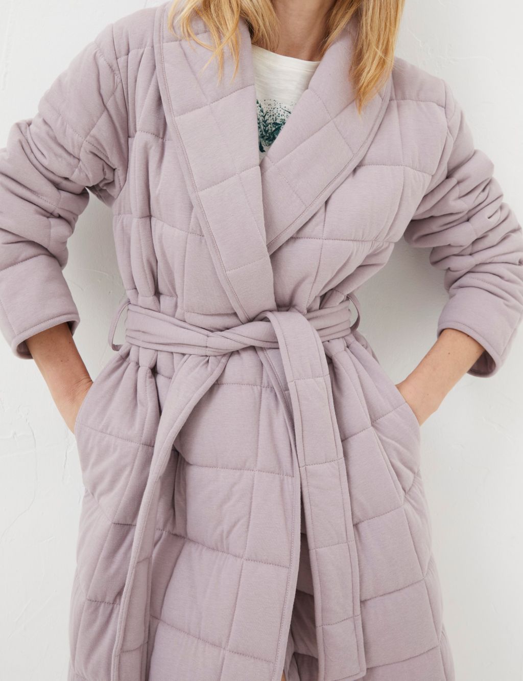Cotton Blend Quilted Dressing Gown image 4