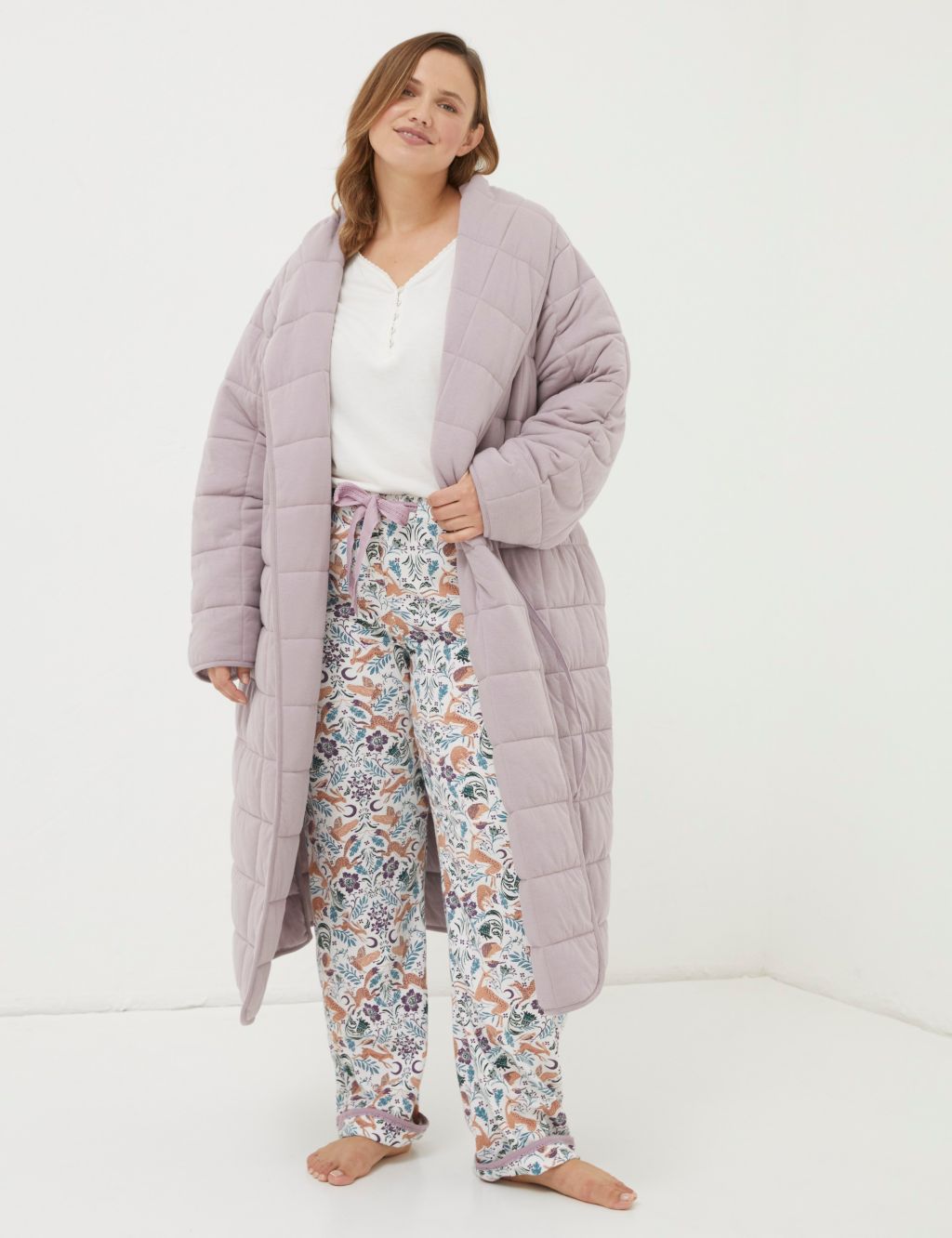 Cotton Blend Quilted Dressing Gown image 5