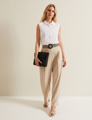 Phase Eight Womens Pleat Front Trousers - 8 - Neutral, Neutral