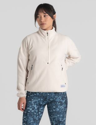 Craghoppers Womens Half Zip Funnel Neck Fleece Jacket - 8 - Beige, Beige,Navy