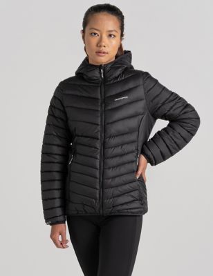 Craghoppers Women's Quilted Hooded Jacket - 12 - Black, Black,Blue