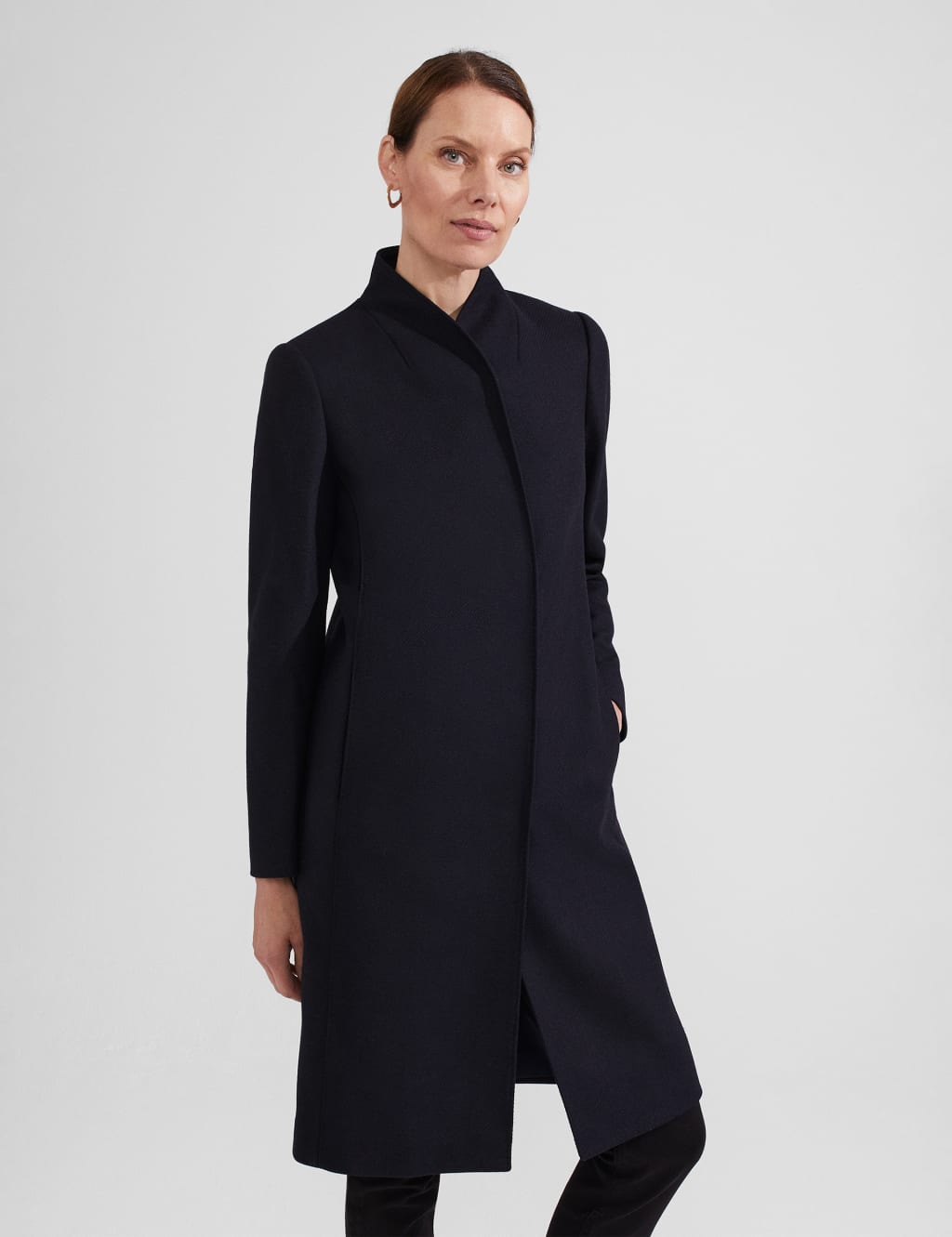 Wool Rich High Neck Tailored Coat image 4