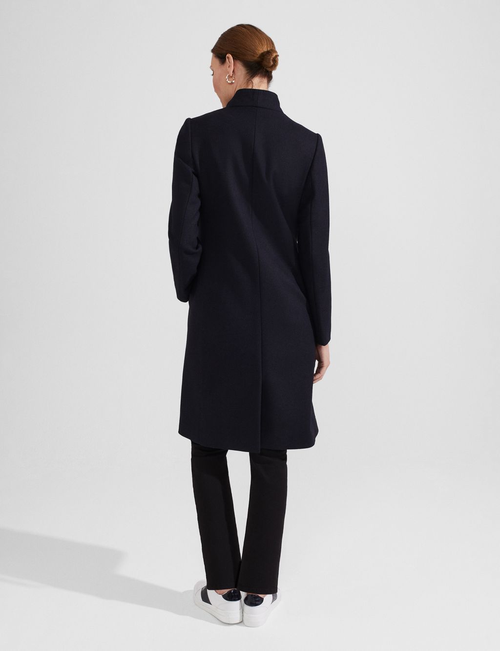 Wool Rich High Neck Tailored Coat image 6