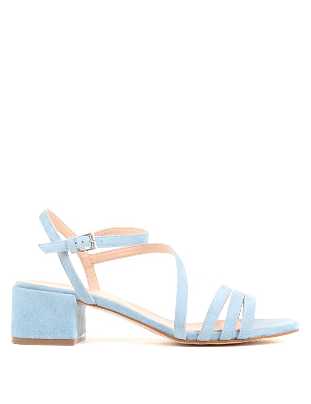 Suede Ankle Strap Block Heel Sandals image 2