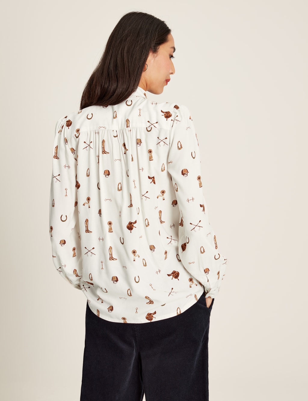 Printed Tie Neck Blouse image 5