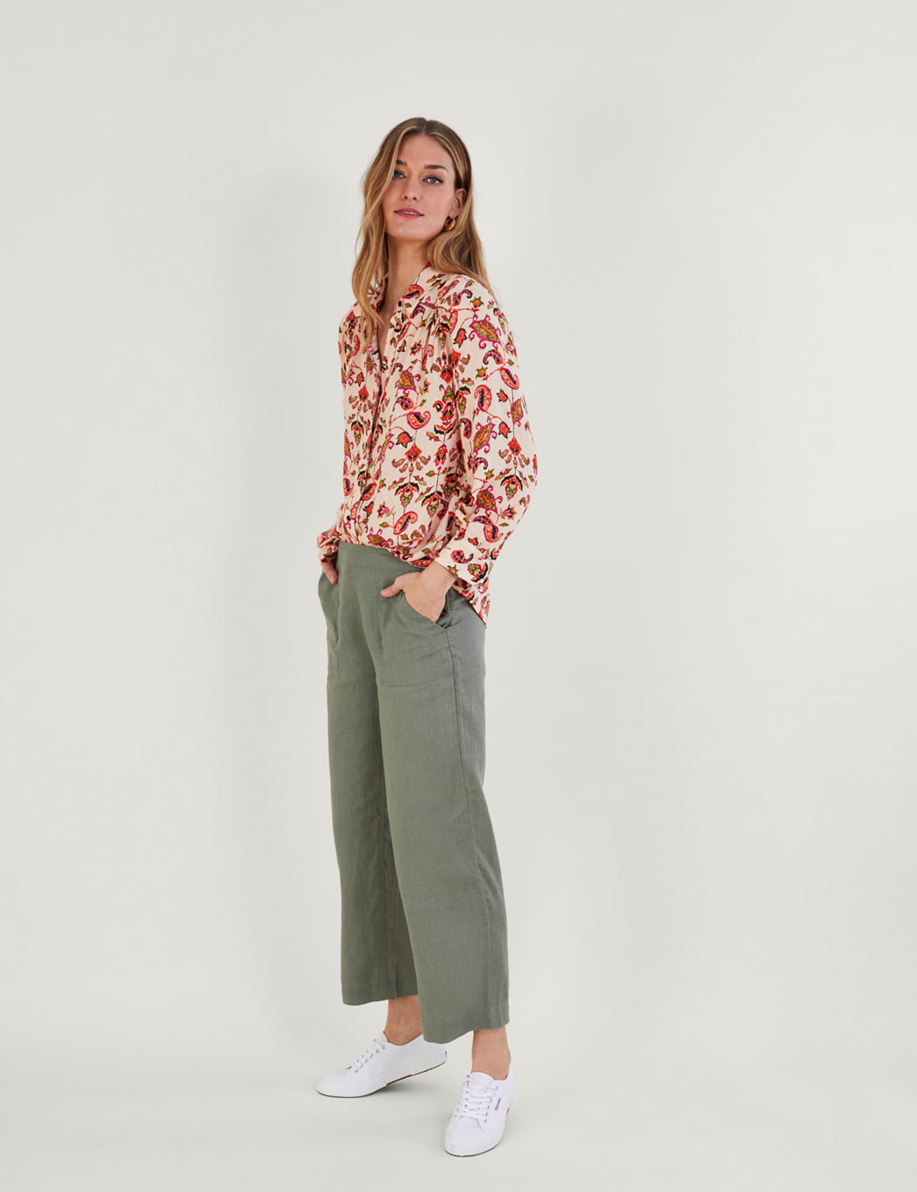 Pure Linen Pull On Straight Leg Trousers image 3