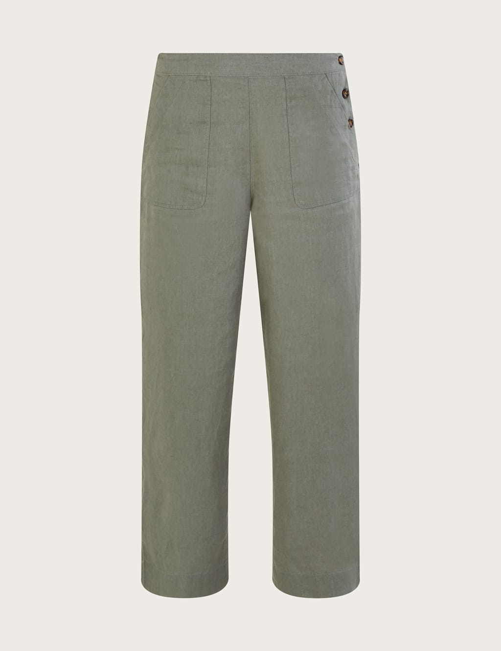 Pure Linen Pull On Straight Leg Trousers image 2