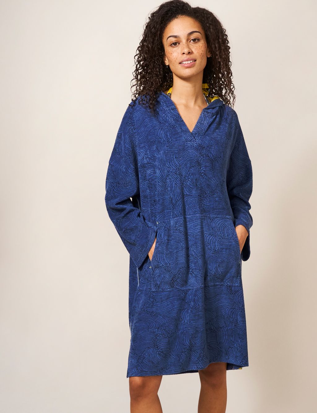 Pure Cotton Wave Hooded Towelling Robe image 2