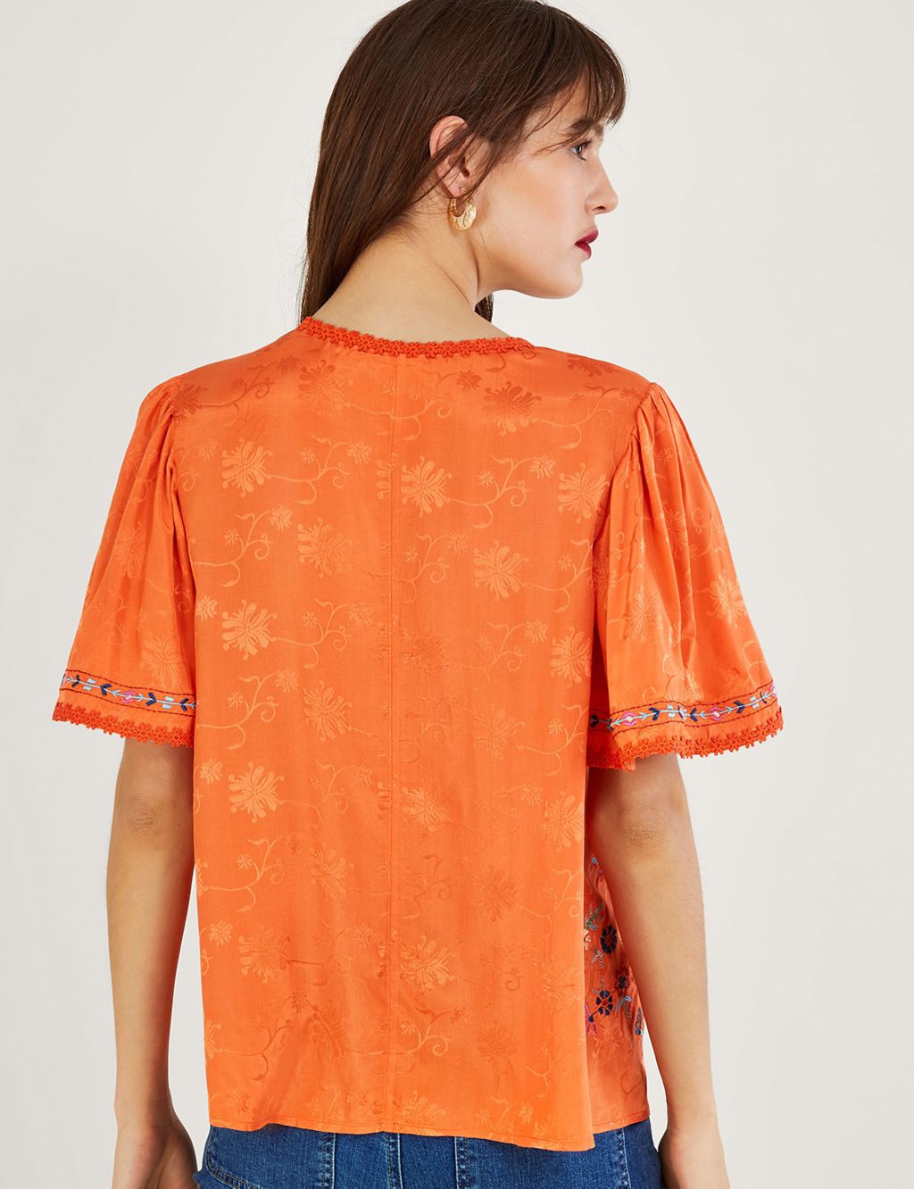 Embroidered Floral Round Neck Blouse image 4