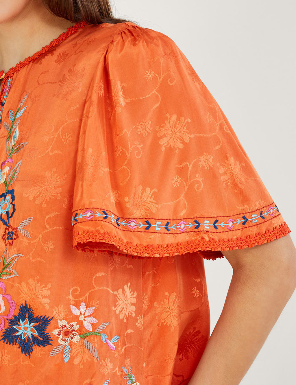 Embroidered Floral Round Neck Blouse image 5