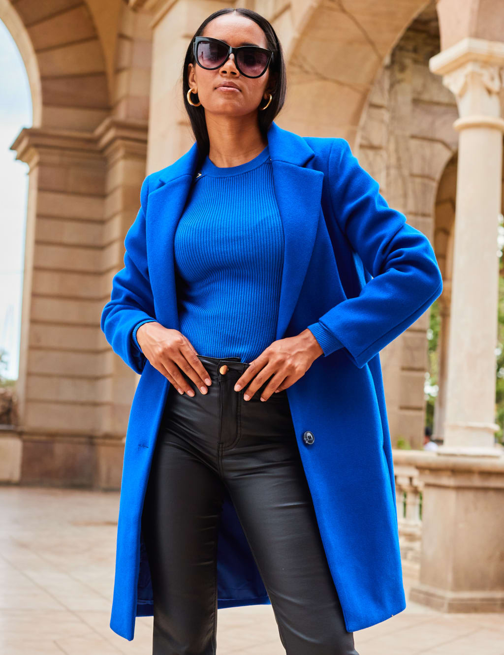 Electric blue 2025 coat womens