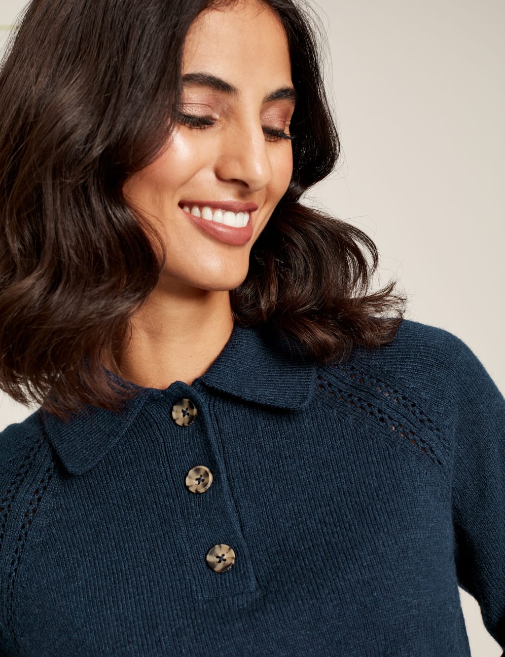 Cotton Rich Pointelle Collared Jumper image 4