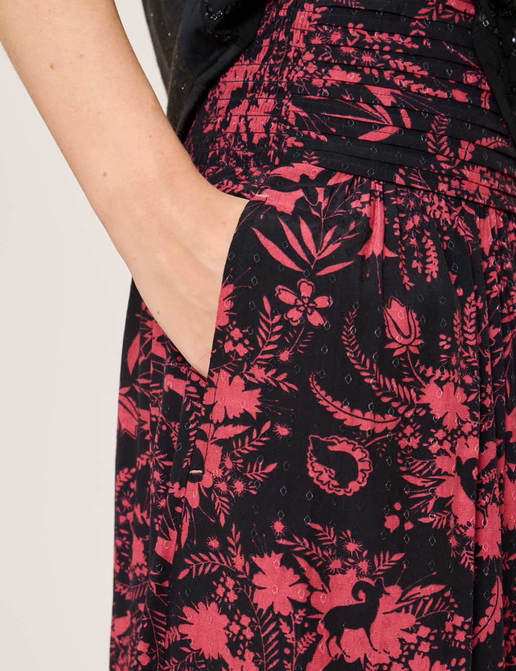 Floral Midi A-Line Skirt image 4
