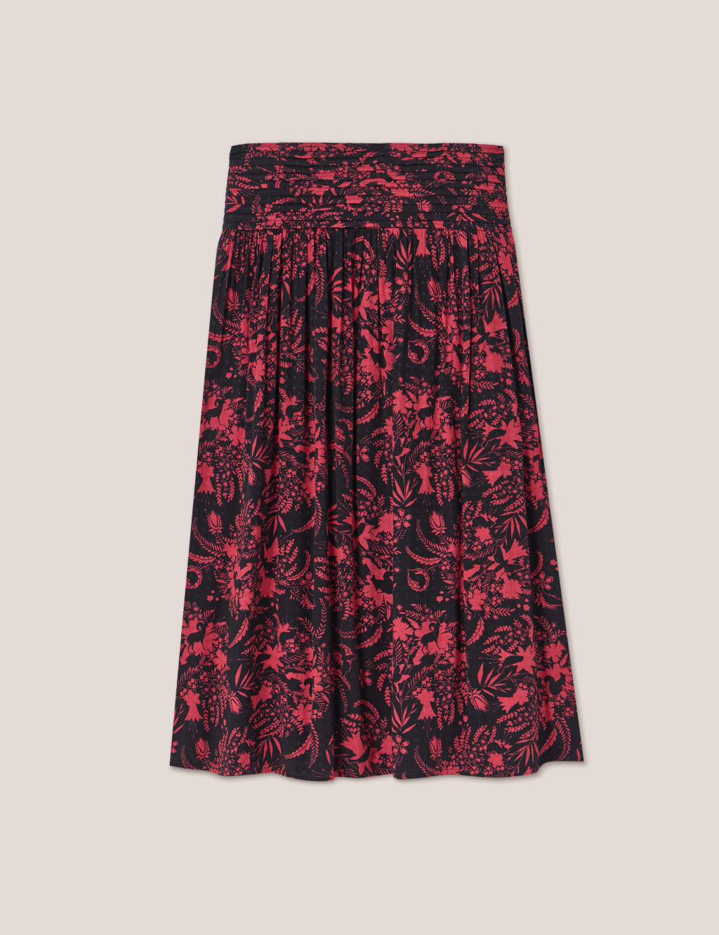Floral Midi A-Line Skirt image 2