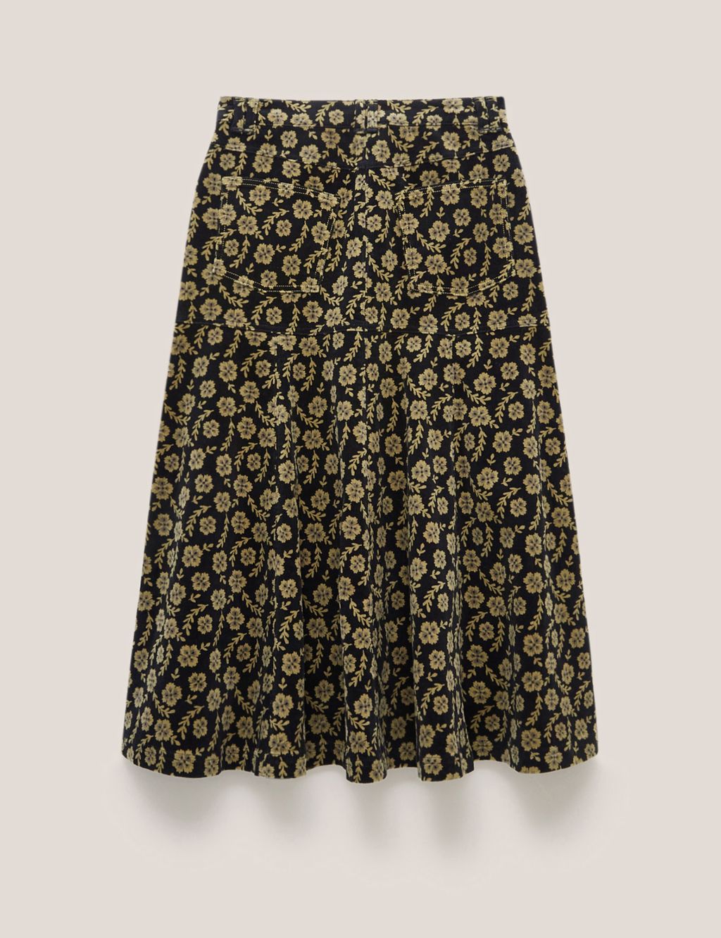 Cord Floral Midaxi A-Line Skirt image 2