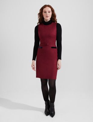 Hobbs Women's Pure Wool Mini Shift Dress - 14 - Red, Red