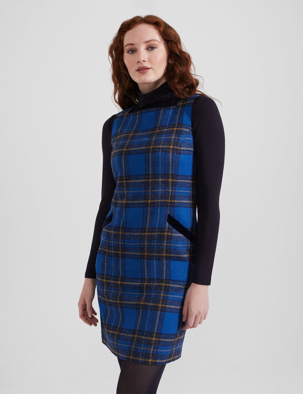 Pure Wool Checked Mini Shift Dress image 3