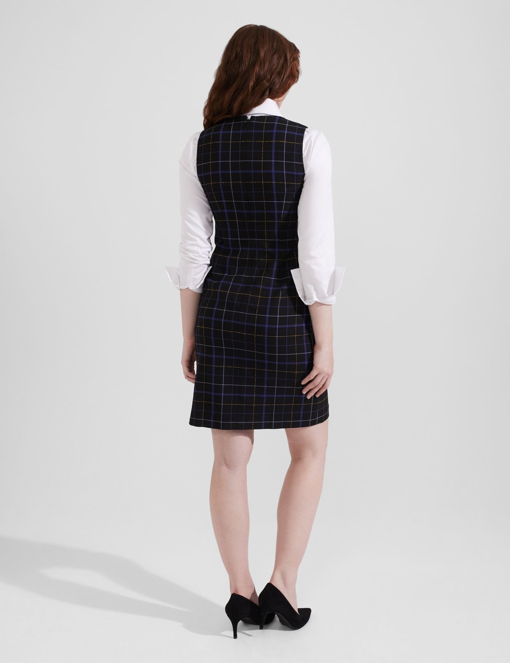 Checked Mini Shift Dress image 5